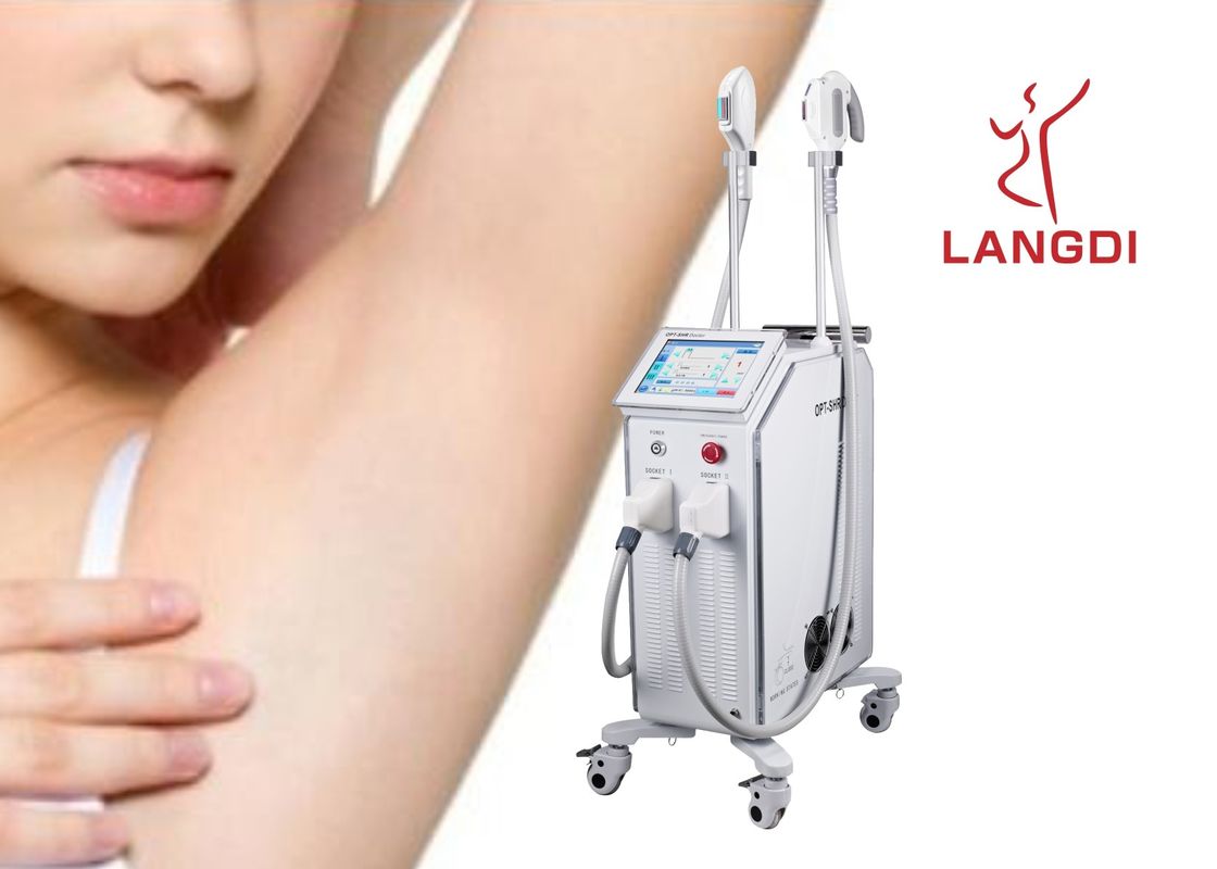 2 rękojeści OPT SHR IPL+ DIODA LASEROWA Technologia do usuwania włosów / odmładzania skóry